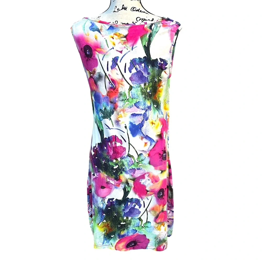 ❗️END OF YEAR SALE Floral Multicolor Sleeveless Dress - Picture 3 of 4